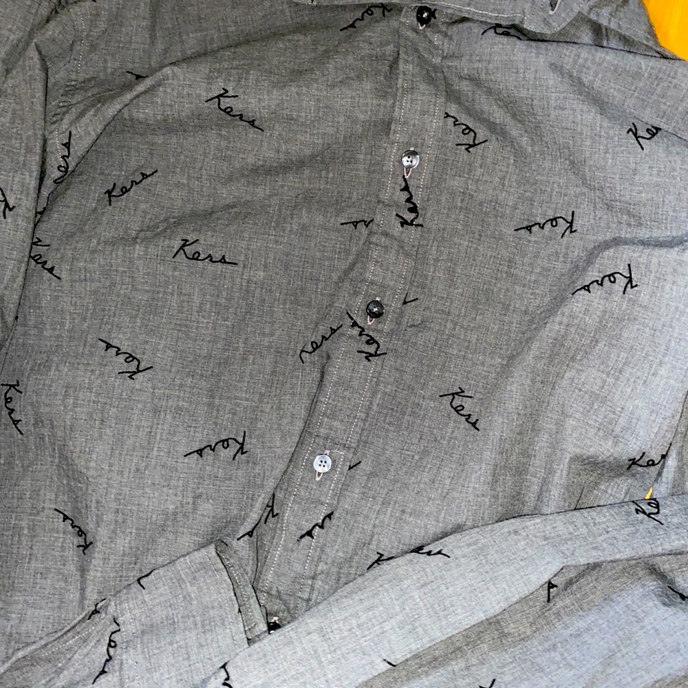 Michael Kors Large Gray Dress Shirt worded